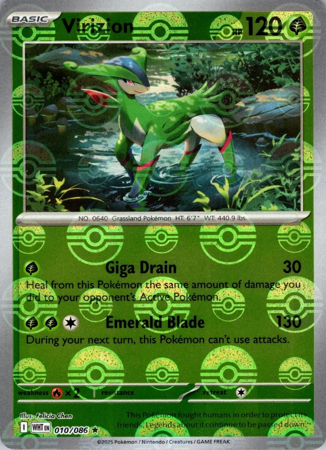 White Flare Virizion [Poke-Ball] Pokémon card